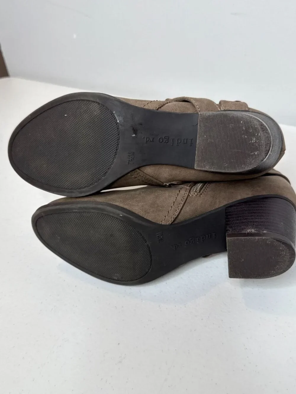 Indigo Rd Taupe Moto Buckle Ankle Booties Womens 7.5